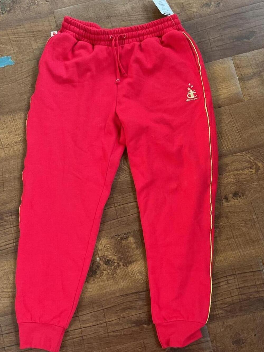 NWT Champion Women's Gold Medal Fleece Joggers Red Gold Trim Size Medium